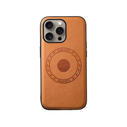 Leather Phone Case For iPhone Brown (Compatible With Magsafe)-CXK241852-GTOCASE