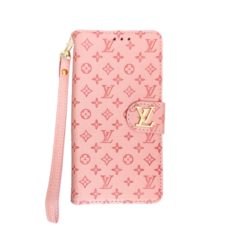 Chic Folding Monogram iPhone Case with Card Holder And Strap White-GEHYL005