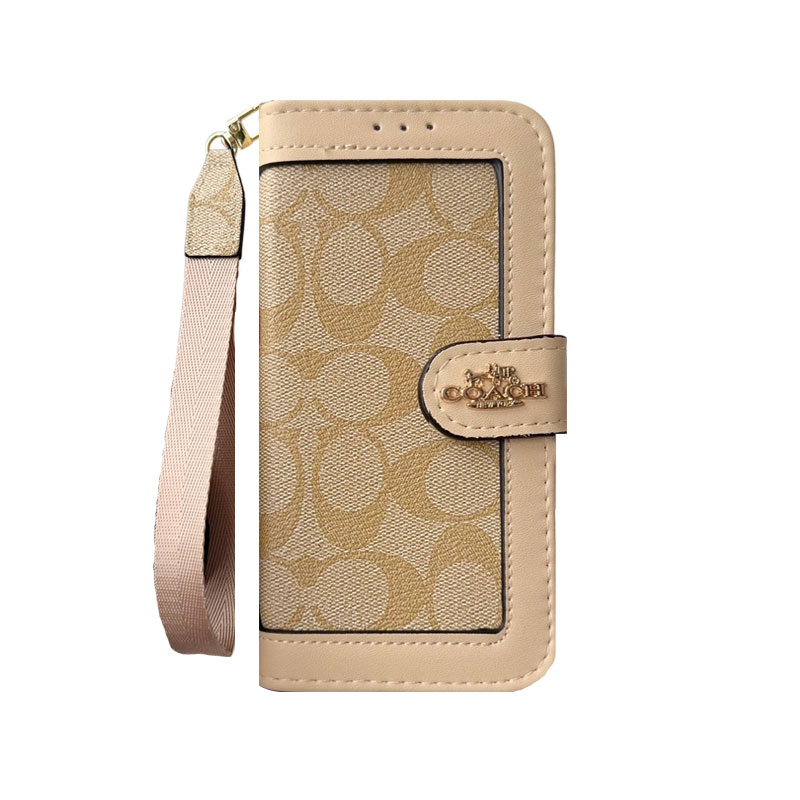 Premium Leather CH iPhone Case With Card Holder And Strap-LBPL001