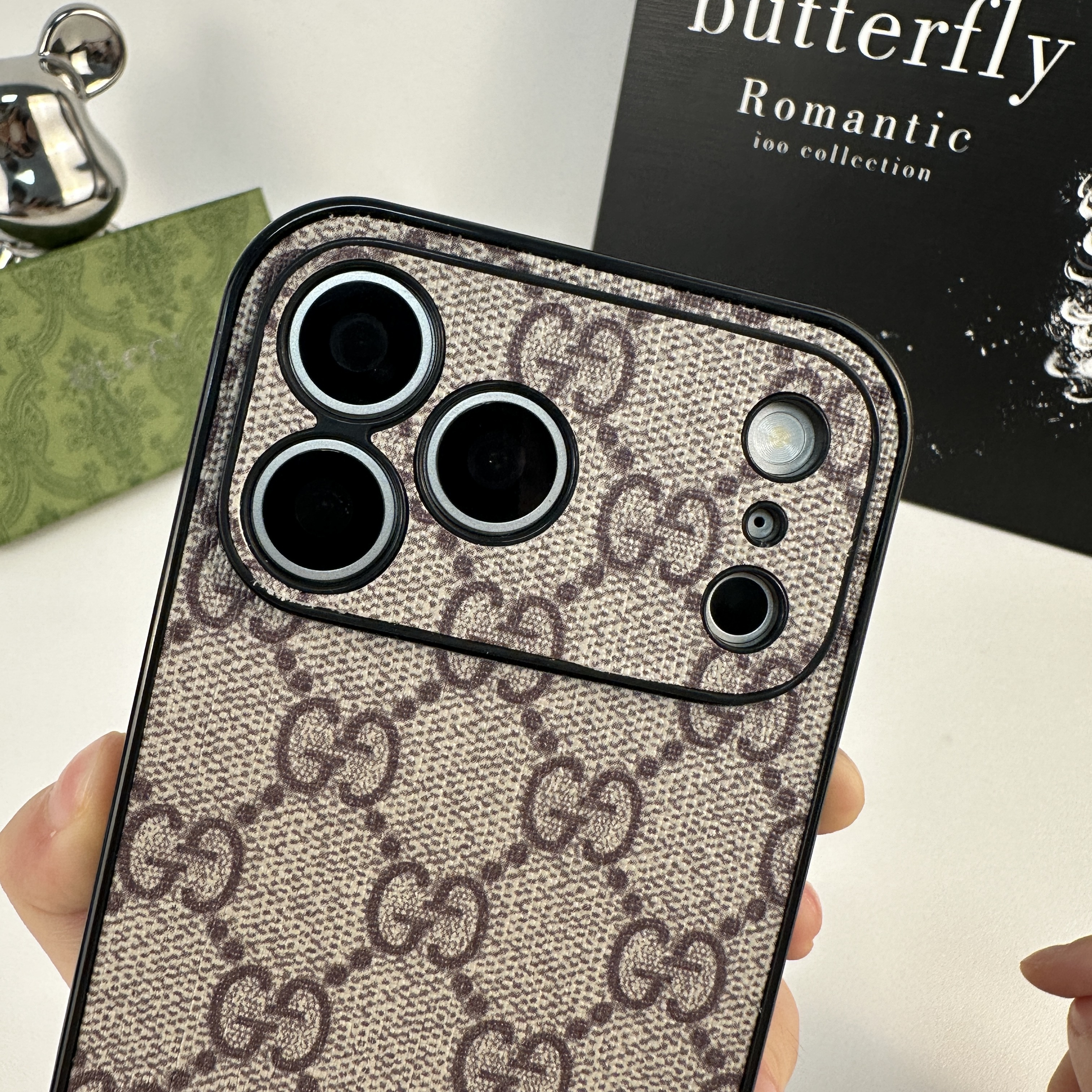 Luxury leather GG iPhone Case For iPhone 17 Series Brown-GEGG149