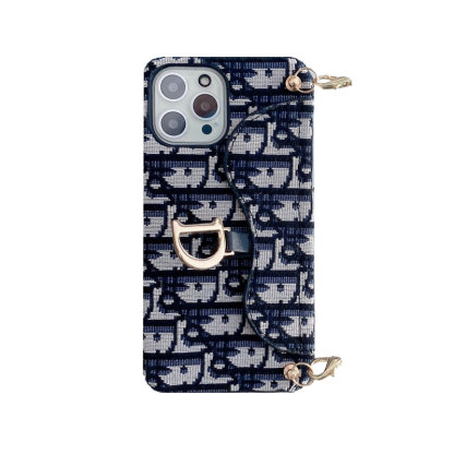 CD iPhone Case With Card Holder And Strap Black-QBS240315-GTOCASE