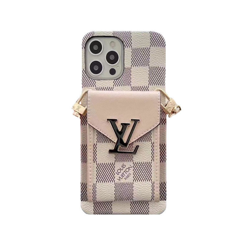 Monogram iPhone Case With Wallet And Strap White Grid -DGK240329-GTOCASE