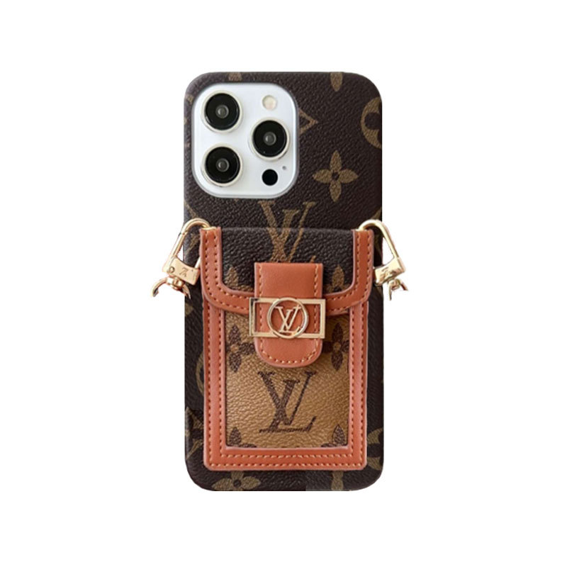 Monogram Dauphine iPhone Case With Card Holder And Strap Brown -LQK240329-GTOCASE