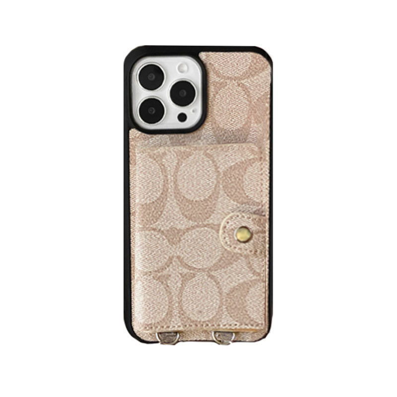 CH iPhone Case With Wallet And Strap Brown -SZK240402-GTOCASE