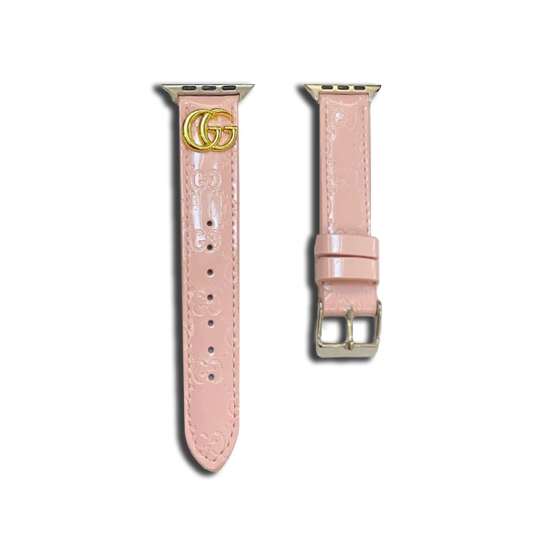 Leather GG Apple Watch Band Pink-LGk240509-GTOCASE