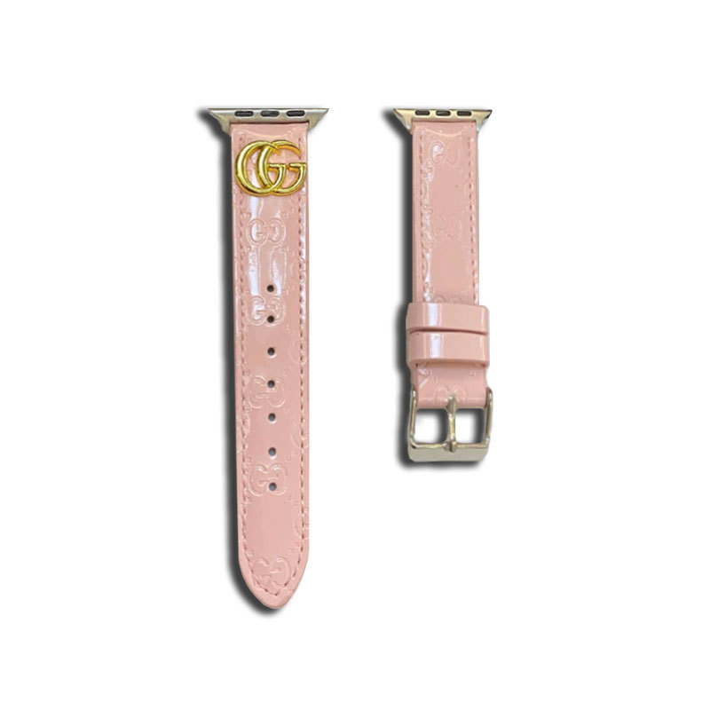 Leather GG Apple Watch Band Pink-LGk240509-GTOCASE