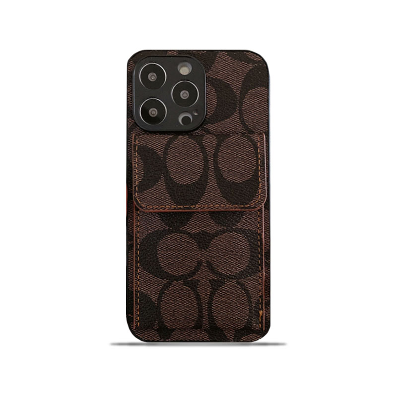 CH  iPhone Case With  Wallet Dark Brown-HP240513-GTOCASE