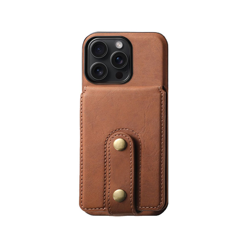 Classic Leather Phone Case With Purse For iPhone Black (Compatible With Magsafe)-CXB241102-GTOCASE