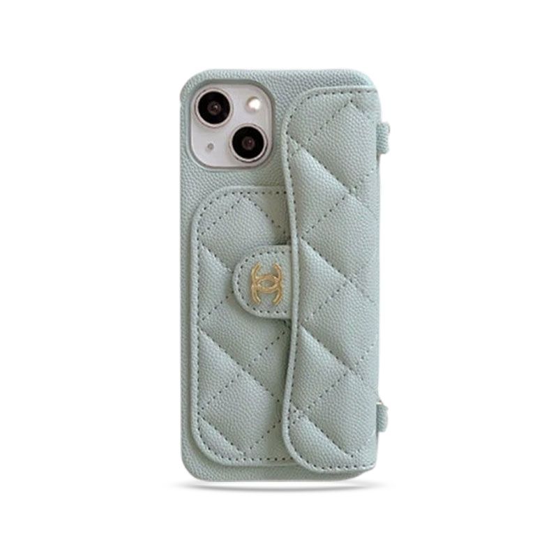 CC iPhone Case With Card Holder And Strap Green -SLK240104-GTOCASE