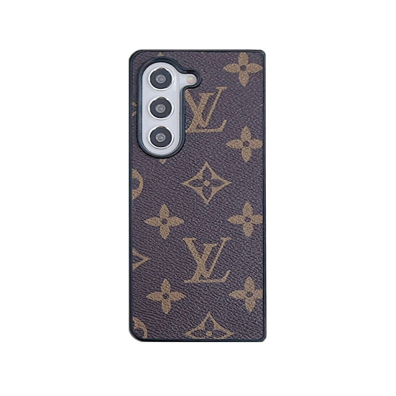 Leather Monogram Galaxy Z Flod Series Case Big Printing -ZDP251805-GTOCASE
