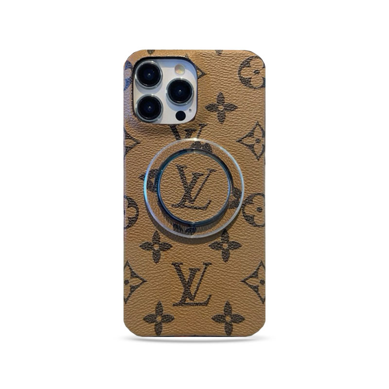 Classic Monogram iPhone Case With Holder Yellow Printing（Compatible With Magsafe）-GTOCASE