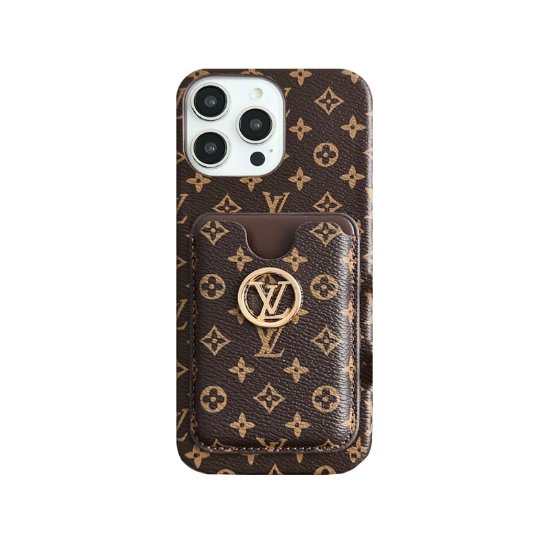 Leather Monogram iPhone Case With Card Holder Big Printing-CKK251157