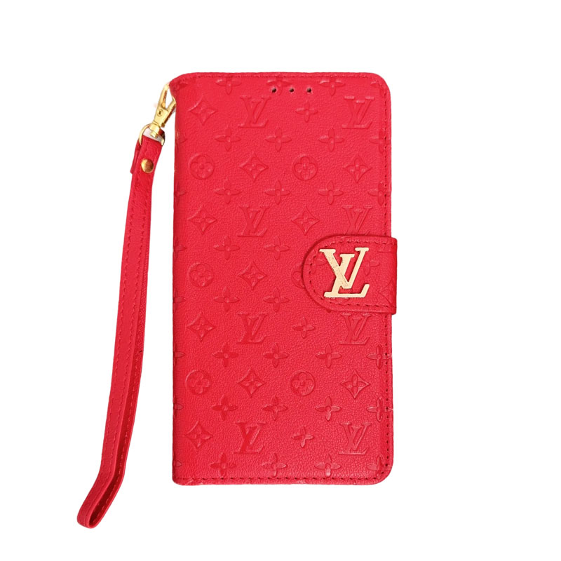 Chic Folding Monogram iPhone Case with Card Holder And Strap White-GEHYL005