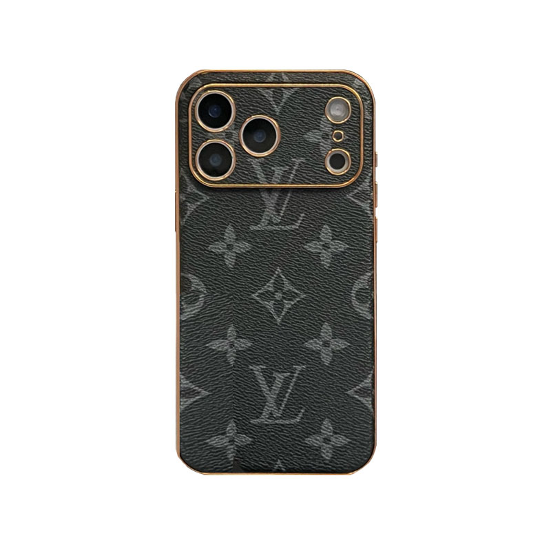 Elegant Leather Monogram iPhone Case For iPhone 17 Series-GELV020