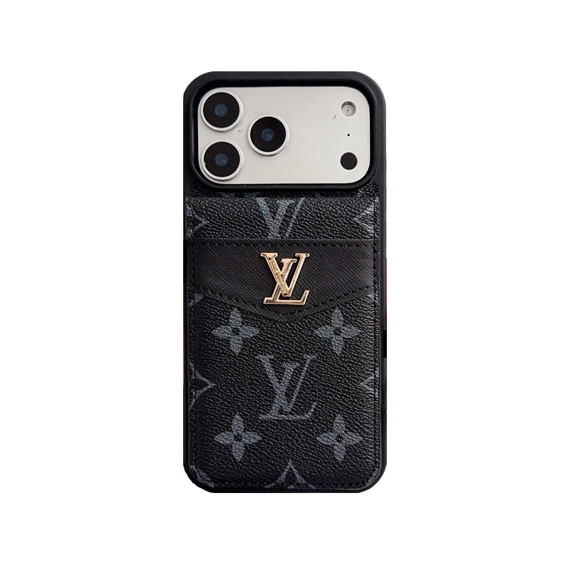 Luxury Leather Monogram iPhone Case With Card Holder -SXK251315