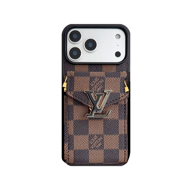 Classic Leather Monogram iPhone Case With Card Holder And Strap -DFK251126