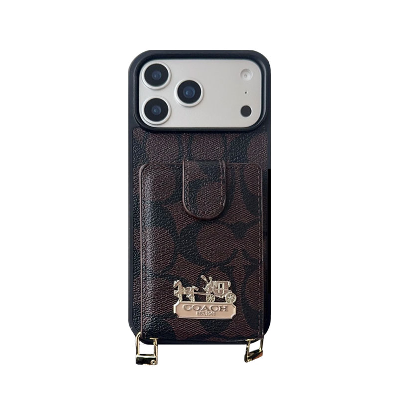 Leather CH iPhone Case With Wallet And Strap-LBK251420