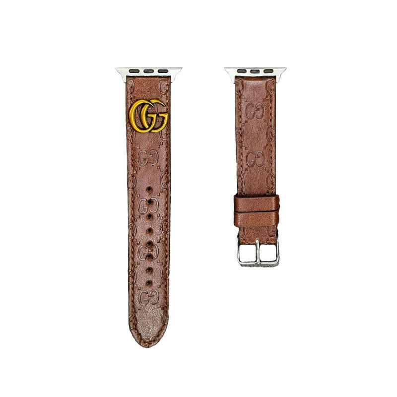 Leather GG Apple Watch Band Black-YH24422-GTOCASE