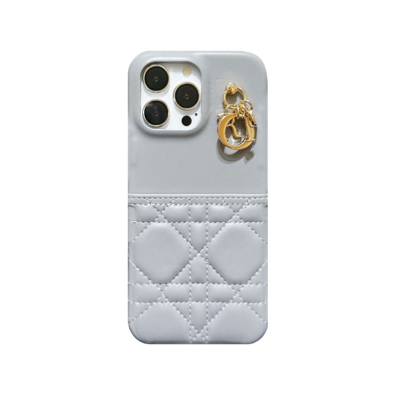 Classic CD iPhone Case With Card Holder Leather Black-JDK240513-GTOCASE