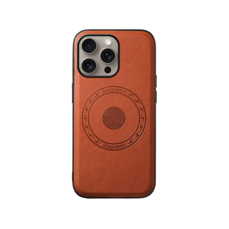 Leather Phone Case For iPhone Brown (Compatible With Magsafe)-CXK241852-GTOCASE