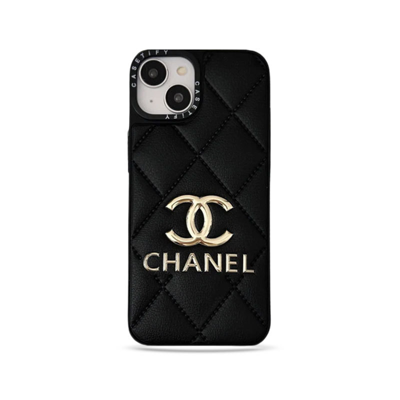 Leather CC iPhone Case Black-JB240320-GTOCASE
