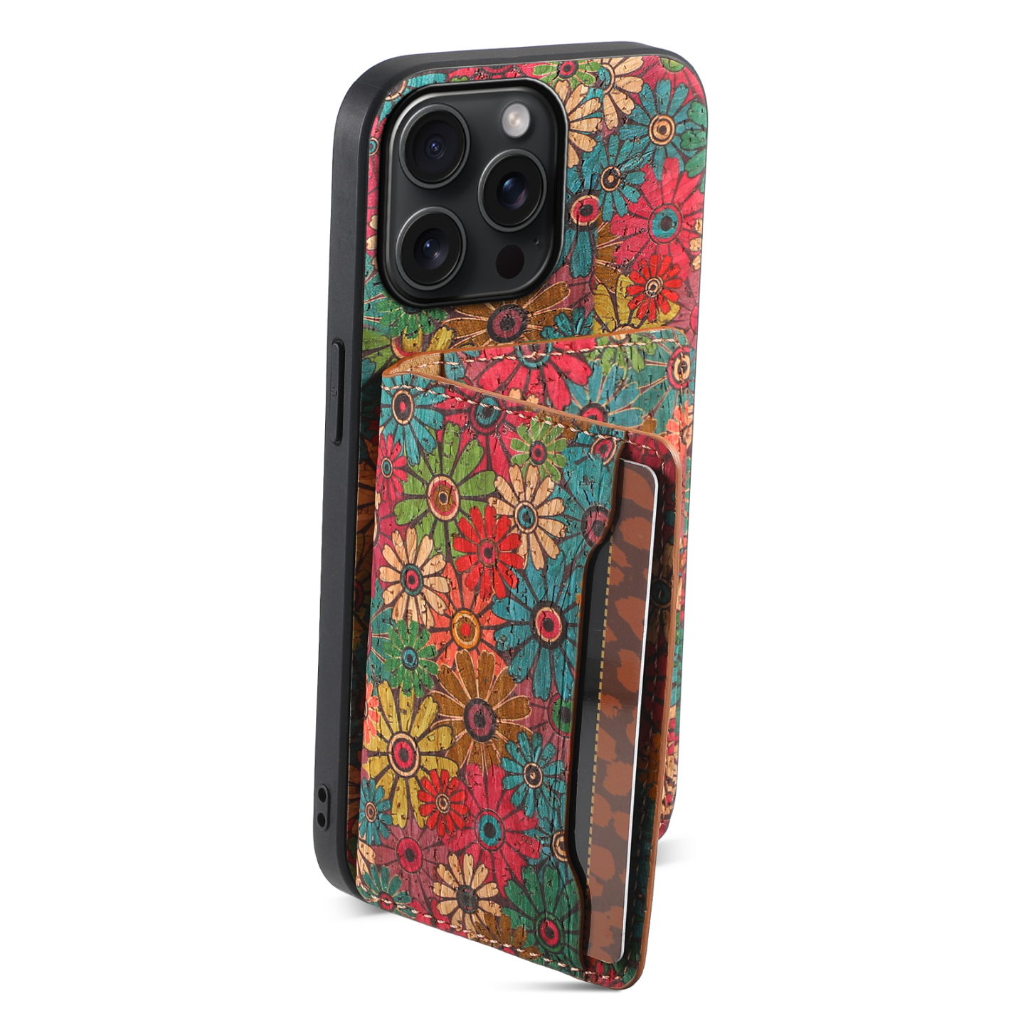 Leather Phone Case With Wallet For iPhone Brown-GGB241912