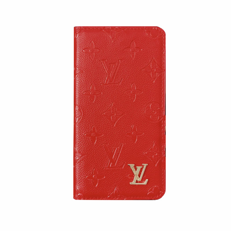 Premium Leather Folio Monogram iPhone Case With Card Holder-GEHYL001