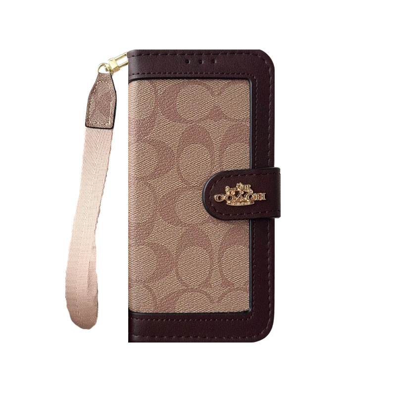 Premium Leather CH iPhone Case With Card Holder And Strap-LBPL001