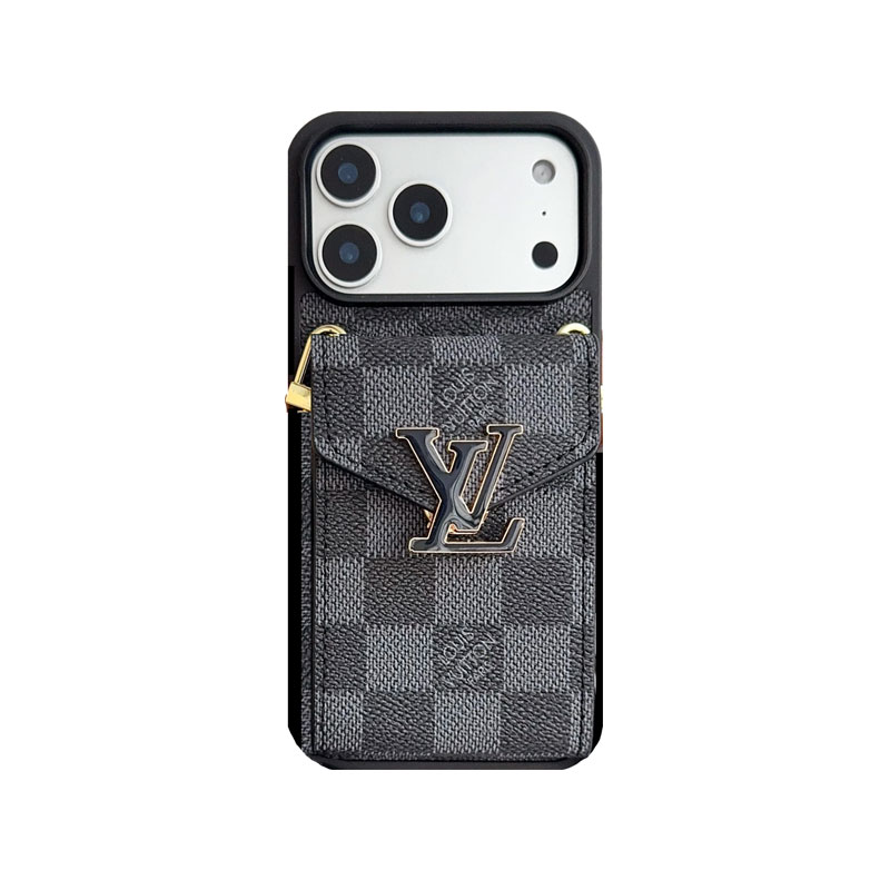 Classic Leather Monogram iPhone Case With Card Holder And Strap -DFK251126