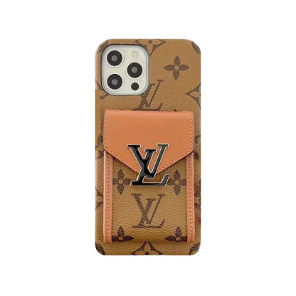 Monogram iPhone Case With Card Holder White Grid -XK241701-GTOCASE