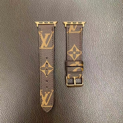 Leather Monogram Apple Watch Band Brown-ZPG240422-GTOCASE