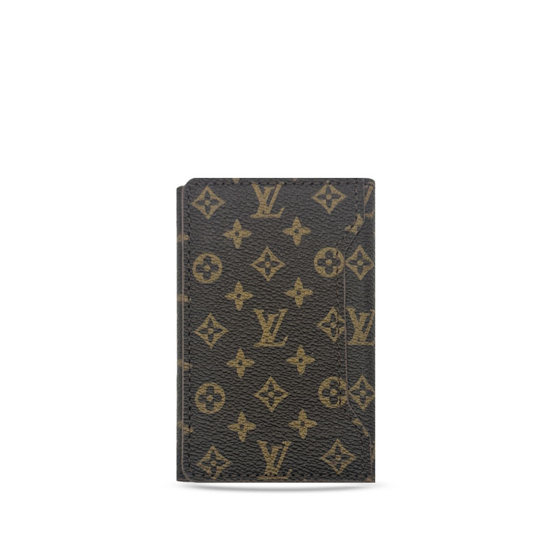 Premium Leather Monogram Magnetic Wallet Small Printing-GELV078