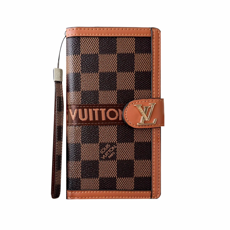 Classic Leather Fold Monogram iPhone Case With Card and Cash Holder-GEMTY001