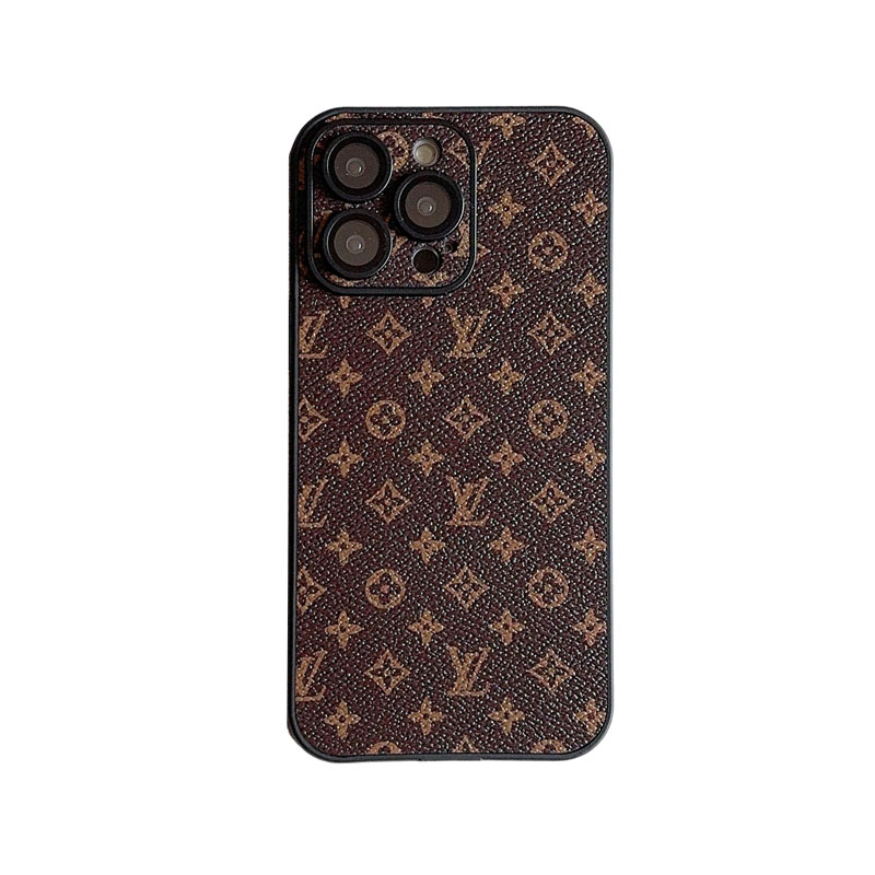 Leather Monogram iPhone Case With Lens Protection Big Printing -ZTK251736