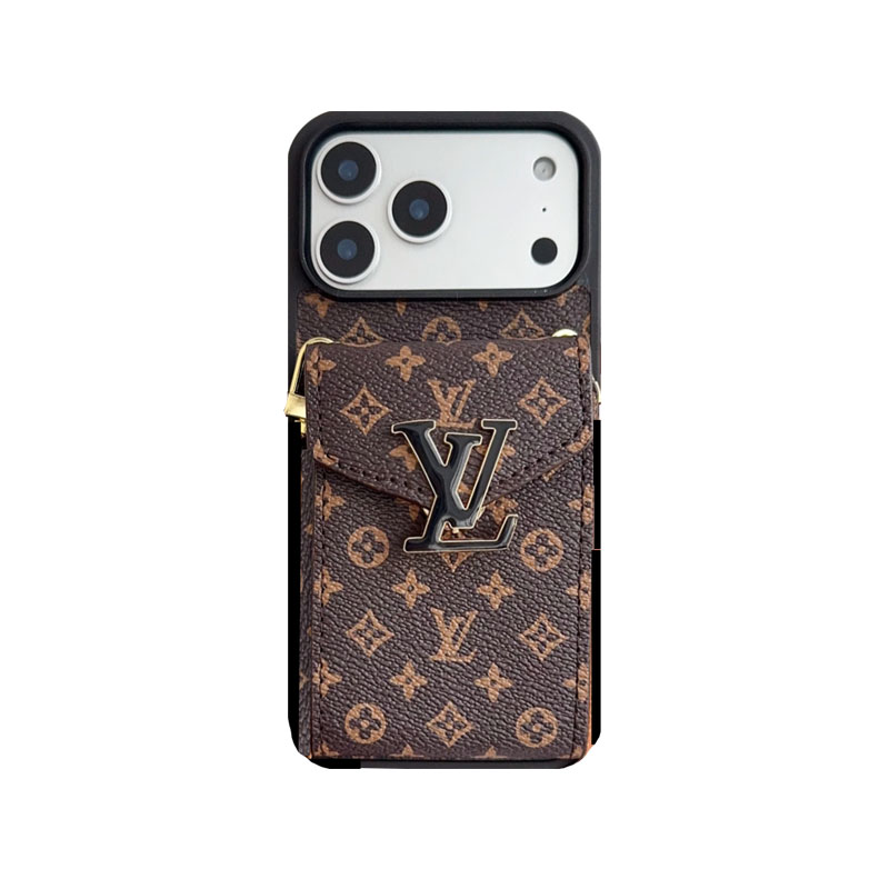 Classic Leather Monogram iPhone Case With Card Holder And Strap -DFK251126