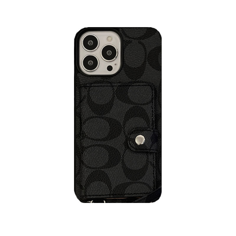 CH iPhone Case With Wallet And Strap Brown -SZK240402-GTOCASE