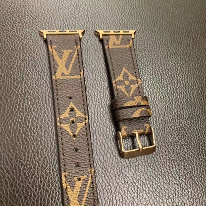 Leather Monogram Apple Watch Band Brown-ZPG240422-GTOCASE