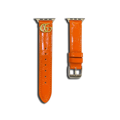 Leather GG Apple Watch Band Orange-LGk240509-GTOCASE