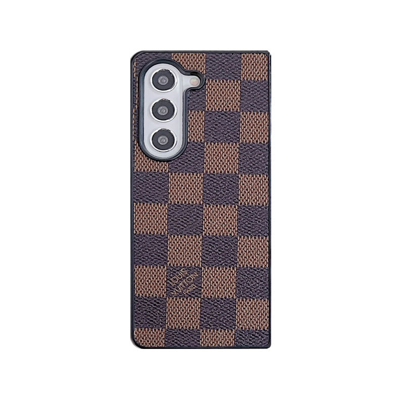 Leather Monogram Galaxy Z Flod Series Case Big Printing -ZDP251805-GTOCASE