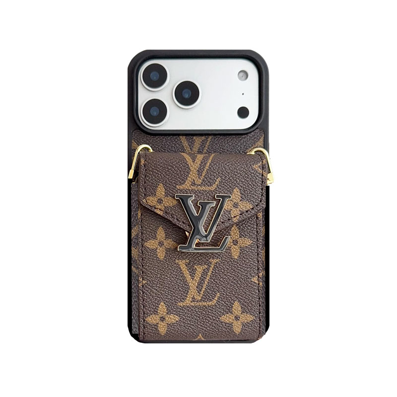 Classic Leather Monogram iPhone Case With Card Holder And Strap -DFK251126