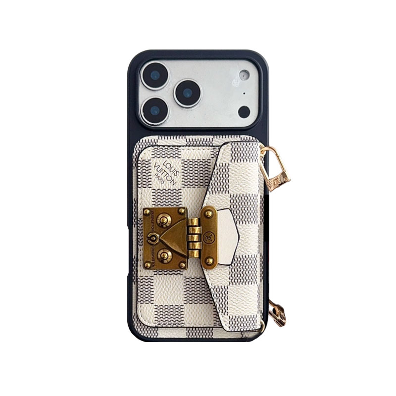 Classic Leather Monogram iPhone Case With Card Holder And Strap-MYK251605