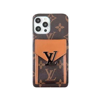 Monogram iPhone Case With Card Holder White Grid -XK241701-GTOCASE