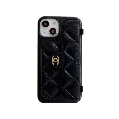CC iPhone Case With Card Holder And Strap Pink -SLK240104-GTOCASE