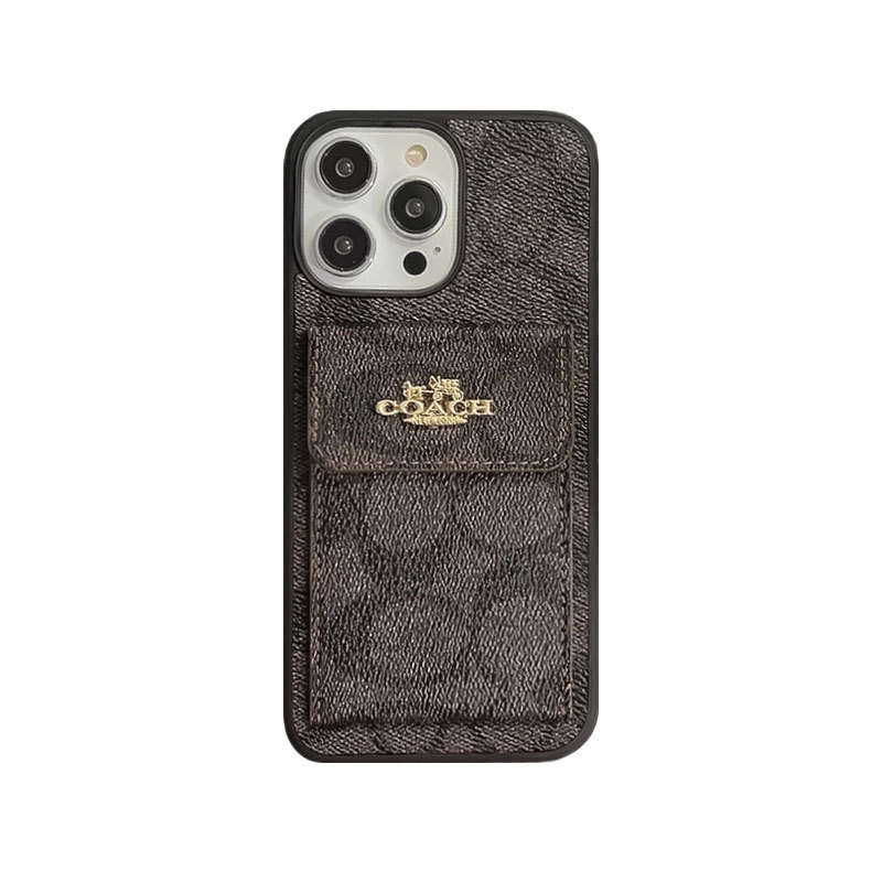 CH iPhone Case With Card Holder Wallet Dark Brown -SZK240425-GTOCASE