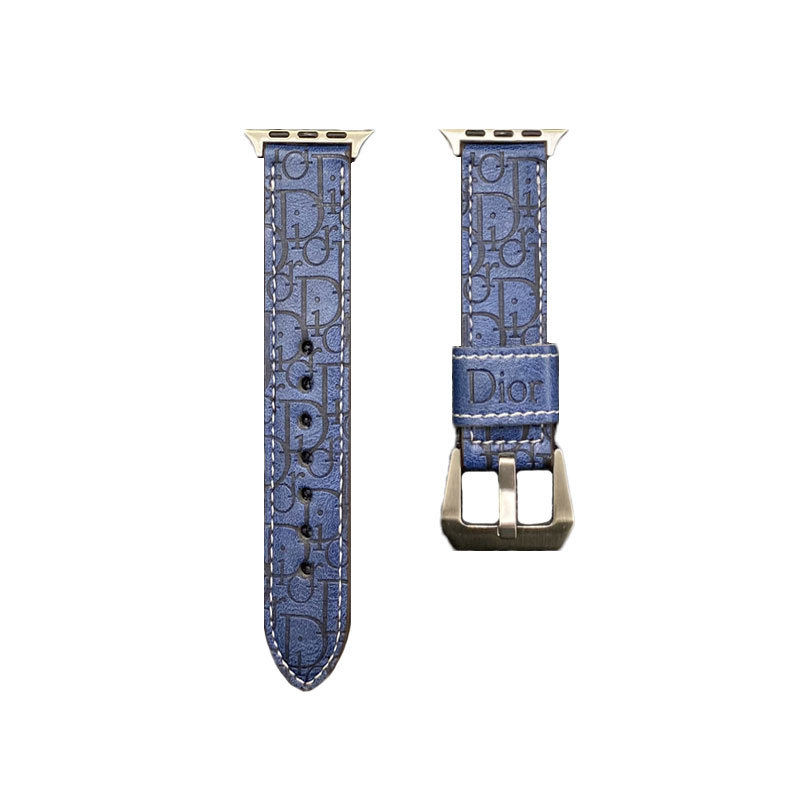 Leather CD Apple Watch Band Black-YHK240509-GTOCASE