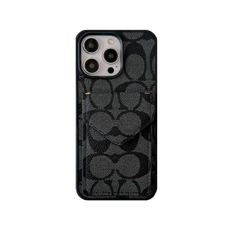CH iPhone Case With Card Holder And Strap Light Black -SJ240513-GTOCASE