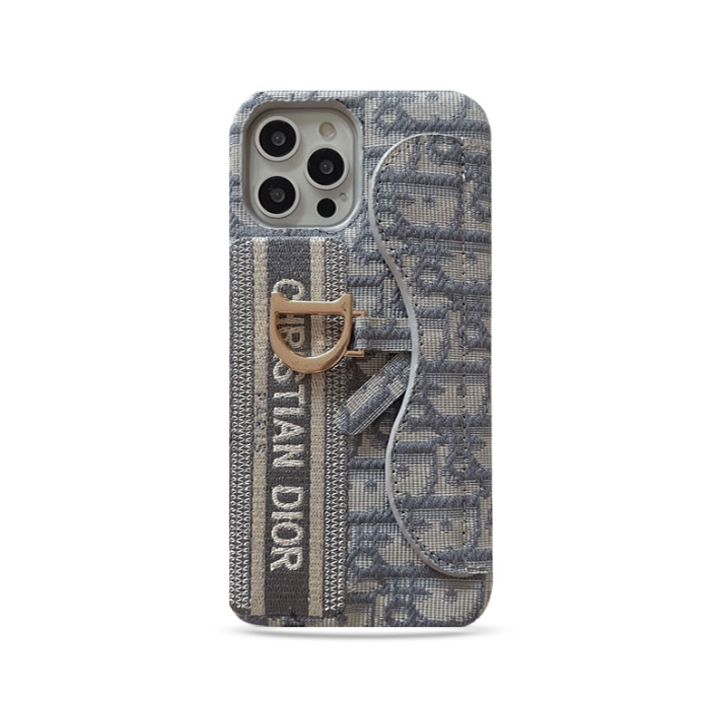 CD iPhone Case With Card Holder Gray-KKY240115-GTOCASE