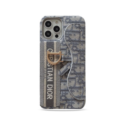 CD iPhone Case With Card Holder Gray-KKY240115-GTOCASE