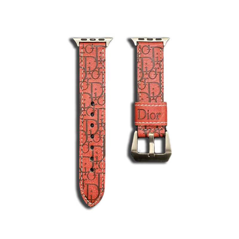 Leather CD Apple Watch Band Red-YHK240509-GTOCASE