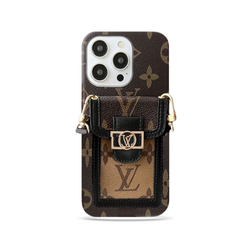 Monogram Dauphine iPhone Case With Card Holder And Strap Black -LQK240329-GTOCASE